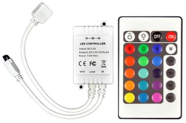 OSALADI Dc12V Led-Controller Mit 24 Tasten Rgb Fernbedienung Für Smd 5050 Led-Streifen Kabellose Steuerung Von Helligkeit Und Farbwechsel Für Beleuchtungsanwendungen