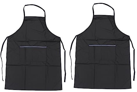 UPKOCH 2St Friseurschürze Zurrringe aus Edelstahl schwarzer Overall Friseurumhang Schal Umhang für Friseursalon Umhang für die Haarpflege Erwachsener Mantel Kleidung Arbeit Polyester