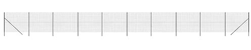 Kangmusi Maschendrahtzaun Anthrazit 1,4x25 m Verzinkter Stahl, Doppelstabmattenzaun,Zaun Komplettset, 154235kangmusi