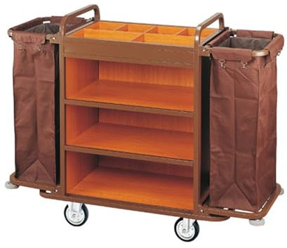 Hotel-Stoffwagen, Doppeltasche, Hotelzimmerservice-Wagen, Trolley, Reinigung, Reinigungswagen, Arbeitswagen