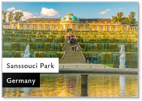 Kühlschrankmagnet Schloss im Sanssouci Park, Potsdam, Deutschland, Design 1