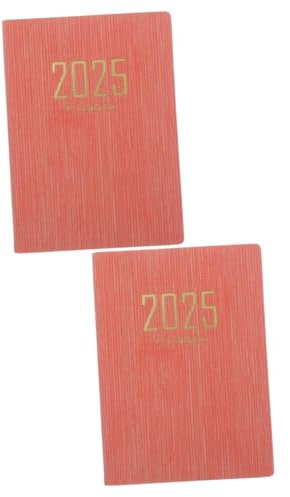 VILLCASE 2stücke Jahr Planer Notizbuch Mit Pu-lederhülle Täglicher Planung Und Tragbar Für Büro Und Unterricht Design