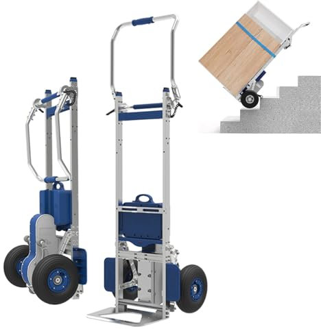 Lakenbroade Carretilla elevadora eléctrica para escaleras con orugas, Carretilla con Motor de 400 W, Capacidad de 375 LB, Carretilla elevadora para escaleras con batería de Iones de Litio