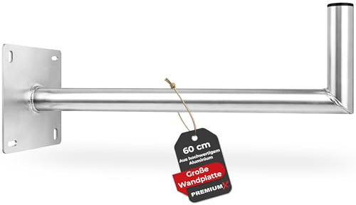 Premium X 60cm Wandhalter Aluminium Große Wandplatte Winkel-Wand-Halterung für Satellitenschüssel Antenne ALU 600mm