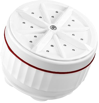 Hanzete - Mini lavatrice portatile a ultrasuoni con ventose, alimentazione USB, per casa, viaggi, viaggi di lavoro