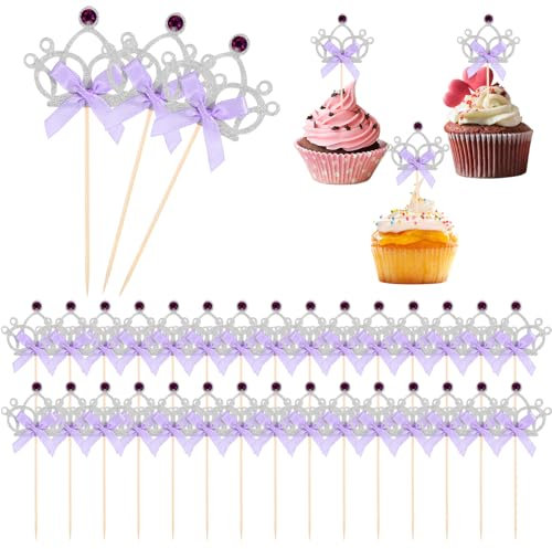 30 Stück Kronen Cupcake Topper,Goldglitzernde Prinzessinnen Cupcake Topper,Glitzernde Prinzessinnen-Krone Tortendeko Kuchen Cupcake Dekoration für Hochzeit Geburtstag,Babyparty,Party Dekoration