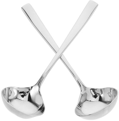 CANIGHT 2pcs Stainless Steel Sauce Spoon Ladle Gravy Spoon for Serving Soup Sauces Small Gravy Ladles Ergonomic Handle Dishwasher Safe Utensils