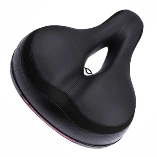 Supvox Fahrradsattel Mountainbike Aus Pu-Leder Und Stahl Ergonomisches Design Mit Erhöhter Rückenlehne Dickerer Sattelkern Für Komfort Schwarz