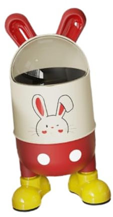 YWJLQH Contenedor de basura con tapa para el dormitorio, Rojo, Individual