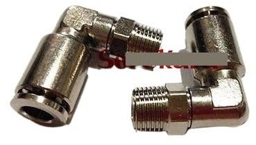 BKGWCSOR Pneumatic Nickel Brass ELbow Push In Connector Union Quick Release Air Fitting Plumbing M5 Male to Fit Tube O/D 6mm