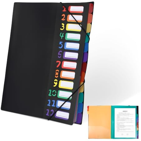 Cartella Portadocumenti nera A4, Cartella per Firme Sacchetto per Documenti Libro per Documenti Portadocumenti A4 Documenti Organizer con Scomparti Cartella da Scrivania, Forniture per Ufficio, Nero