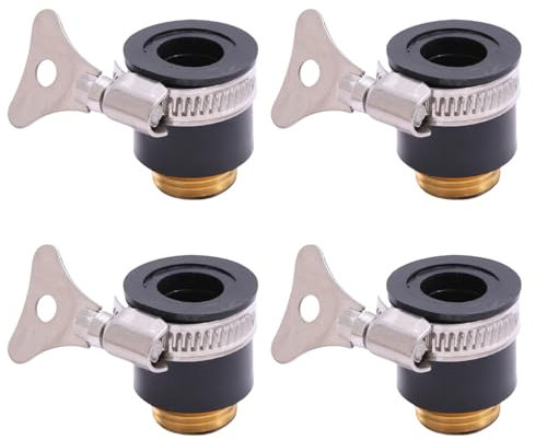 Practical Brass Faucet Adapter 4PCS for Garden Hose with Secure Fixing Clip Leakproof Design High Pressure Water Flows