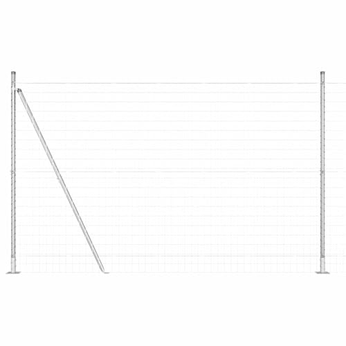 vidaXL Stängsel med stolpe Silver 1,4 x 10 m Stål, Trädgårds- och terrassstaket, moderna utomhuspaneler, hållbart skydd, stiligt avskildhet, praktisk set