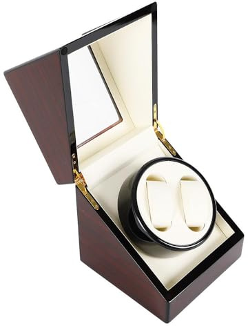 UHDUIG Uhrenbeweger 2 Uhren Automatische Uhrenanzeige Automatik Watch Winder Rotation Box Uhren Dreher mit Staubgeschütztes hochtransparentes Glas für Schminktische Garderoben Uhrenläden