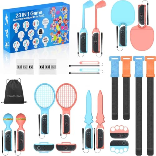 DUX DUCIS 23 in 1 Nintendo Switch 2 2025 Sports Zubehör Set Bundle | Kompatibel mit Familienparty-Paket Spiel Zubehör Set Satz