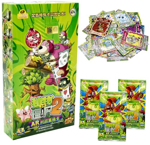 Plants vs Zombies Card, 216PCS Carte Animée Cartes à Collectionner Cartoon Jeux de Cartes pour Enfants Trading Card Booster Box Anime Games Trading Card Pack pour Amateurs D'anime Cadeau