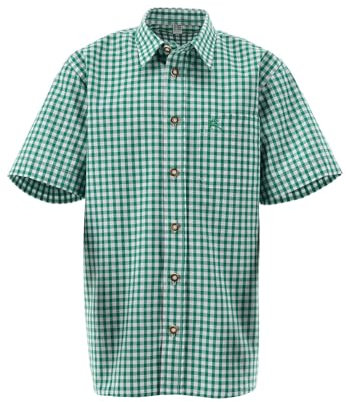 OS Trachten Jungen Trachtenhemd Gerader Schnitt Itali, Größe:158/164, Farbe:trachtengrün