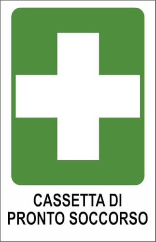 M-ITALY CARTELLO SEGNALETICO - CASSETTA DI PRONTO SOCCORSO - Adesivo Extra Resistente, Pannello in Forex, Pannello In Alluminio (Alluminio, 10x15 cm)