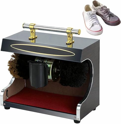 Máquina De Pulido De Zapatos, Pulidor De Brillo De Calzado Eléctrico Con Cepillo De Combinación Doble, Máquina De Limpieza De Zapatos De Hotel De Hotel, Inducción Automática, Fácil De Limpiar