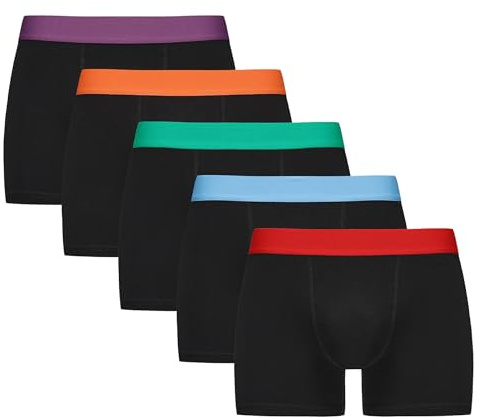 The Essentials Wardrobe Mens TEW 5 Pack Mens Boxer - Medium - Black