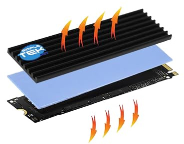 SIMPLETEK - Dissipatore di calore passivo per unità SSD M.2 SATA NVMe 2280 2260 22110 con pad termico, compatibile PCIe 3.0 4.0 5.0