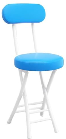 Sgabello da bar pieghevole portatile – Sedia leggera con seduta imbottita per giardino picnic party – Comodo sgabello blu per la colazione
