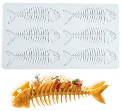 Stampo in silicone a forma di osso di pesce, stampo in pizzo per torta decorazione di stampo in pizzo per stampi da forno decorazione torta fondente