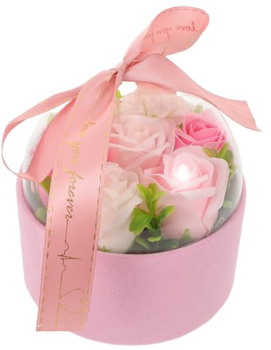 MALUGOGO Profumato Rose Sapone Fiori Scatola Regalo per le Donne Artistico Conservato Petali Artificiali Bouquet in Elegante Confezione Compleanno Matrimonio Natale Madre S Day Regalo per Lei