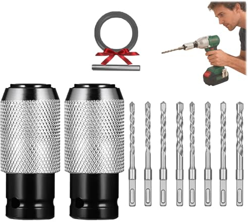 Adaptador para martillo rotativo con juego de brocas de impacto, convertidor de martillo eléctrico a taladro, adaptador para martillo neumático (2set)