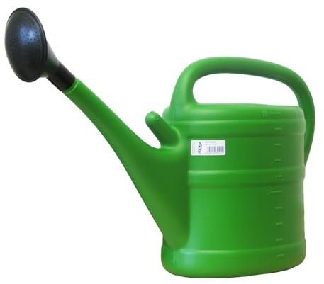 Gießkanne 10L Grün – Robuste Kunststoff Gartengießkanne, Ergonomisch mit 2 Griffen – UV-Beständig & Rostfrei für Garten, Balkon & Blumen – Klassische Blumengießkanne mit abnehmbarem Brausekopf