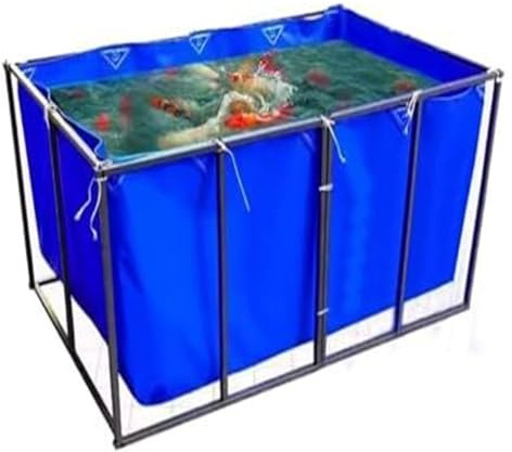 Vasca in PVC per laghetto di Koi, Vasca Flessibile in PVC per laghetto di Koi e Pesci, 90 cm di Lunghezza, Portatile, con Anelli di Fissaggio, Ideale per soluzioni temporanee di contenimento
