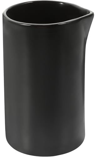 ABOOFAN Bricco di Ceramica Nero Mini per Latte e Salse, Distributore Facile da Tenere, per Casa e Hotel, Mantiene la Tavola Pulita