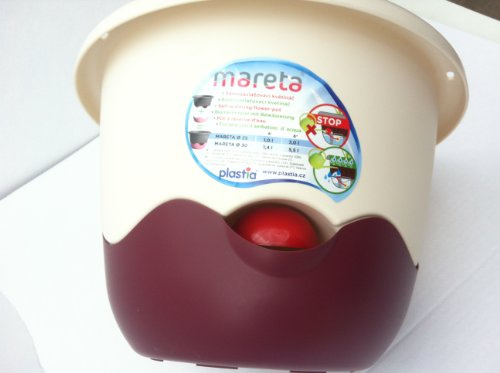 Plastia Schumm Mareta 25cm Elfenbein/Weinrot Blumenampel 1808542570Selbstbewässerungs-Hängeblumentopf