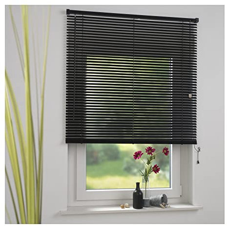Liedeco Jalousie für Türen, 220 cm Länge, Kunststoff-Jalousie schwarz B 50 cm