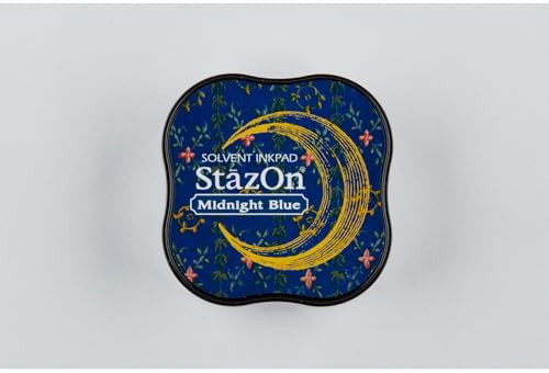 Tsukineko StaZon Midi Stempelkissen, Mitternachts-Blau, Synthetic Material, 5.7 x 5.7 x 2.3 cm