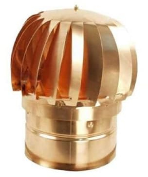 COMIGNOLO GIREVOLE RAME TONDO FUMAIOLO ASPIRATORE CANNE FUMARIE (cm 25 diametro)