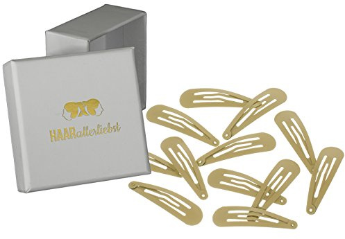 Haarallerliebst Haarspangen MORE GRIP für mehr Halt für Kinder & Damen – 12 Stück in beige (5 cm) inkl. Aufbewahrungsbox weiss – Ideal für alle Haartypen