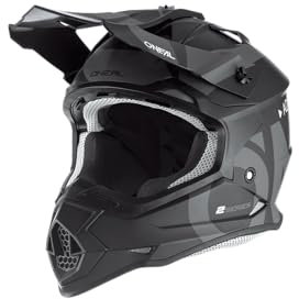 O'NEAL | Casco da motocross | MX Enduro | Calotta in ABS, Standard di sicurezza ECE 22.05, Prese d'aria per un'ottima ventilazione e raffreddamento | Casco 2SRS Slick | Adulto | Nero Grigio | Taglia M