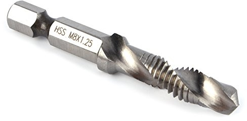 Fydun M8 Combinaison Drill Tap Bit HSS Hex Métrique Ebavurez Fraiser Bits Jeu de perçage métrique,1/4Pièce d'outils outil de taraudage forets à tarauder