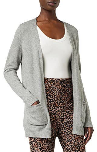 ONLY Damen Onllesly L/S Open Cardigan KNT Noos Strickjacke,Medium Grey Melange,S