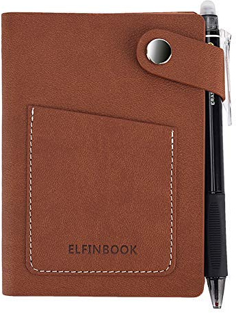 Notizblock für Wiederverwendbares Intelligente Aufbewahrung mit Löschbarem Stift,A6 Wiederbeschreibbares Notizbuch, Notizbuch aus Leder, Persönlicher Organizer, Notizbuch aus Leder (Brown)