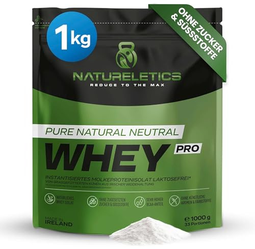 NATURELETICS 100% REINES INSTANTISIERTES PREMIUM WHEY ISOLAT, Ungesüßt Laktosefrei, ohne Süßstoffe, ohne Zuckerzusatz, von grasgefütterten Kühen aus natürlicher Weidehaltung