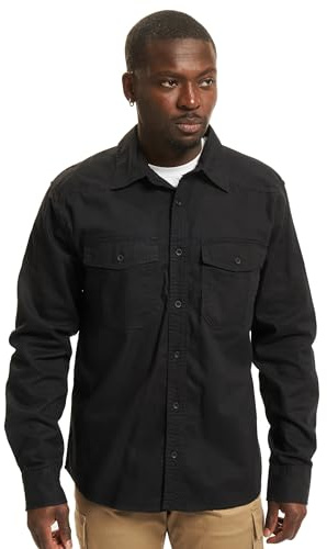 Brandit Flannel Shirt Long Sleeve, Farbe: Black, Größe: 4XL