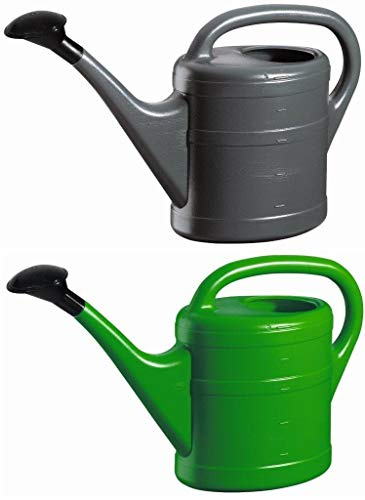 2X Gießkanne 5L ANTHRAZIT + GRÜN + 1x KÜHLSCHRANKMAGNET! Gießkannen Kunststoff für groß & klein, Garten & Zimmerpflanzen Gieskanne Gieskannen Giesskanne 5 Liter Watering Can Kinder Zimmergießkanne