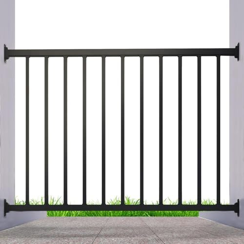 CR Fence & Rail Metal Railing for Deck, Metal Guard Rail Kit with Balusters for Deck 36 inch, Wrought Iron Kit and Porch Ideal for Residential and Commercial Use, 4.5ft Wide