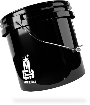MAGIC BUCKET Wash Bucket for Car Hand Wash Black | 3.5 US GALLONEN Approx. 13 Litres | Compatible with Grit Guard, Detail Guardz Dirt Lock, Chemical Guys Dirt Trap, Gamma Lids Lid