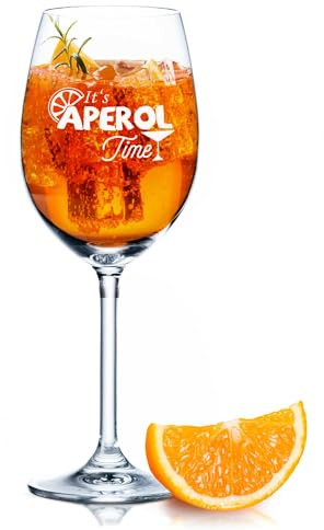 GRAVURZEILE Leonardo Aperol Glas mit Gravur - It's Aperol Time - Weinglas für Sangria, Lillet & mehr - Geschenkidee für Aperol Spritz & Cocktail Liebhaber - Graviertes Weinglas - Farbe: Daily