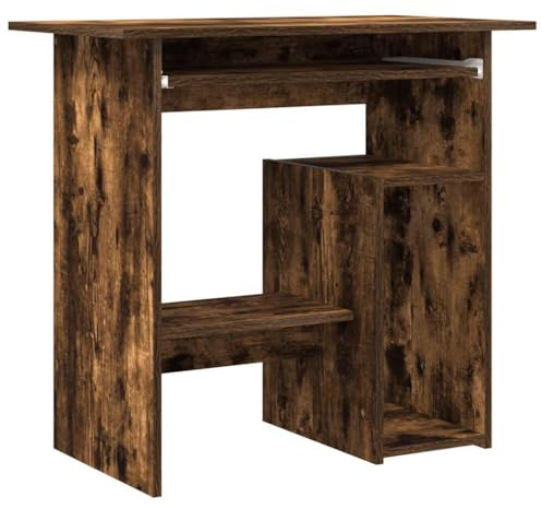 vidaXL Escritorio de Madera contrachapada Roble Ahumado 80x45x74 cm