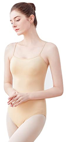Lovdaswi Women Camisole Gymnastics Leotard With Adjustable Straps Nude XX-Large