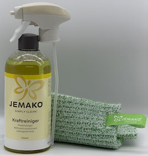 Jemako Kraftreiniger 500 ml + Schaumpumpe + DuoTuch 18x24 cm GRÜN